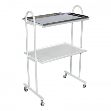 Інструментальний столик медсестри СІ-6 на коліщатках Viola медичний столик із верхньою полицею з неіржавкої сталі