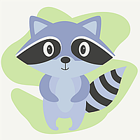 Розмальовка по номерах на полотні для дітей і дорослих Єнотик друг набір для творчості з контурами MBS027