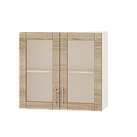 Кухонный модуль Оптима Верх витрина ВВ10-800 Дуб Сонома Белый 80х30х72 см