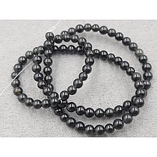 Намистини Обсидіан 4мм, колір чорний