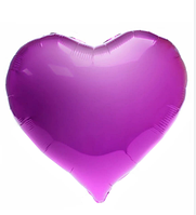 Фольгована кулька "Серце"  малинова металік 18"(45см) 1шт.