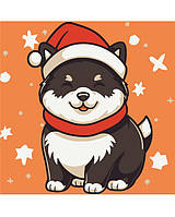 Раскраски на холсте Рождественский щенок MBS054