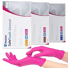 Рукавички нітрилові Medicom SafeTouch Advanced Magenta, (рожеві) Розмір М