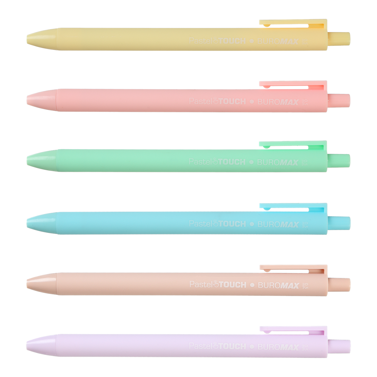 Ручка кулькова автоматична, 0,5 мм, Rubber Touch, асорті корпусів, сині чорнила