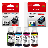 Набір картриджів Canon PG-440XL, CL-441XL + Чорнило ColorWay CW-CW445/CW446SET01 100мл