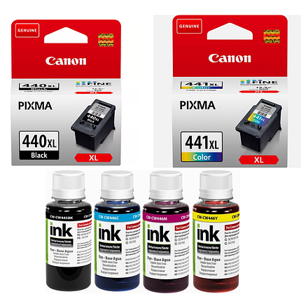 Набір картриджів Canon PG-440XL, CL-441XL + Чорнило ColorWay CW-CW445/CW446SET01 100мл, фото 1