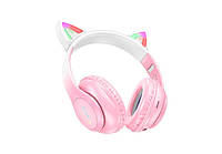 Бездротові Bluetooth навушники Hoco W42 рожеві