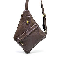 Рюкзак на одне плече чоловічий шкіряний коричневий Tarwa FC-6501-3md
