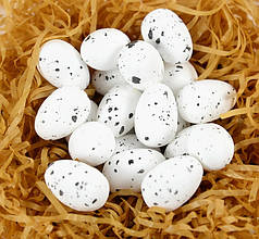 Яйце перепелині, 2,5 х 2 см, пінопласт, білий (5 шт)