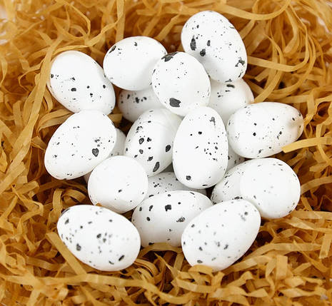 Яйце перепелині, 2,5 х 2 см, пінопласт, білий (5 шт), фото 1