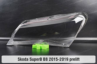 Скло фари Skoda SuperB B8 (2015-2019) III покоління дорестайлінг ліве