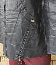 Куртка подовжена жіноча модна з екошкіри високої якості, є великі розміри MZX, фото 4