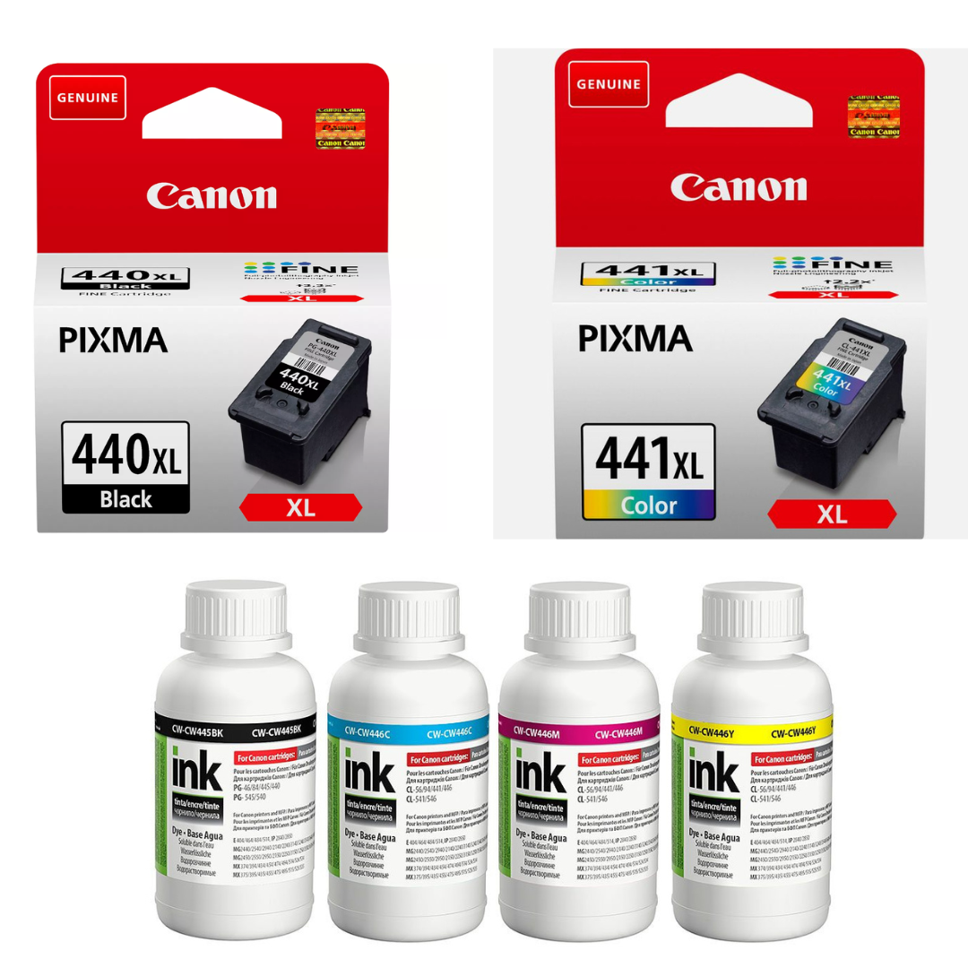 Набір картриджів Canon PG-440XL, CL-441XL + Чорнило ColorWay CW-CW445/CW446SET02 200мл