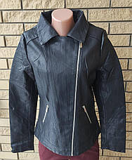 Куртка, косуха жіноча модна з екошкіри високої якості, є великі розміри MZX, фото 4