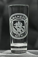 Рюмка глянцевая 60мл с гравировкой футбольного клуба Манчестер Сити, подарок для друга
