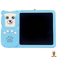 Планшет для рисования lcd writing tablet + озвученная азбука монтессори, 255 карточек, детская игрушка, синий