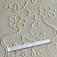Скалка текстурна пластикова Квіти на гілочці із завитками 29 см Empire М-8952 o