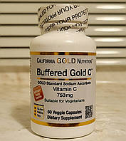 Буферизированный витамин C California Gold Nutrition Buffered Gold C 60 капсул калифорния голд