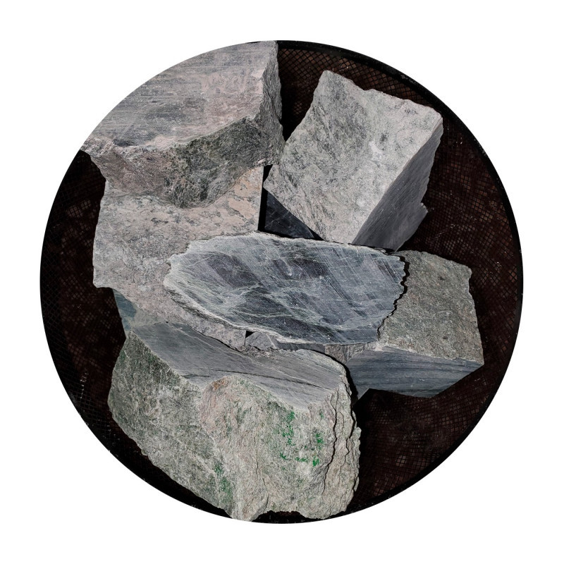 Камінь Нефрит для лазні та сауни колото-пиляний (10-16 см) 10 кг відро