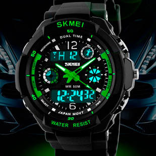 Годинник дитячий Skmei S-Shock Green 0931 для дітей від 12 років