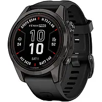 Смарт-годинник Garmin Fenix 7S Pro Sapphire Solar Edition 42 mm Carbon Gray DLC Titanium with Black Band