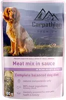 Carpathian Pet Food «Meat mix in sauсе» мясное ассорти в соусе (курица, говядина, индейка, рыба) 100гр