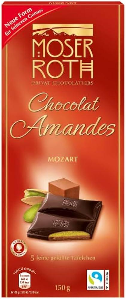 Шоколад темний із марципаном Moser Roth Chocolat Amandes Mozart 150 г Німеччина