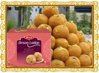 Bikaji Besan Laddoo Индийские сладости нутовые ладду десерт полезные шарики с орехово-карамельным вкусом