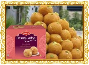 Bikaji Besan Laddoo Индийские сладости нутовые ладду десерт полезные шарики с орехово-карамельным вкусом