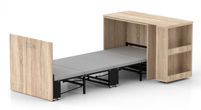 Ліжко-трансформер + Письмовий стіл + Тумба + Комод Sirim-C1 (4 в 1) Дуб сонома TM KnapKnap
