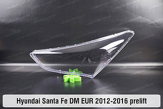 Скло фари Hyundai Santa Fe DM EUR (2012-2016) III покоління дорестайлінг ліве