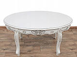 Журнальный столик резной классический Овальный 95 x 60 см Белый, фото 5