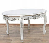 Журнальный столик резной классический Овальный 95 x 60 см Белый, фото 3