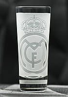 Рюмка матовая 60мл с гравировкой футбольного клуба Реал Мадрид, подарок для друга