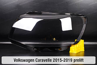 Скло фари VW Volkswagen Caravelle (2015-2019) VI покоління дорестайлінг ліве