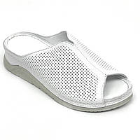 Жіночі шкіряні шльопанці білого кольору Springer 2115-1 білі л розмір 36