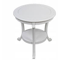 Класичний круглий журнальний стіл з розрізом 60 x 60 см Білий
