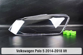 Скло фари VW Volkswagen Polo 5 (2014-2018) V покоління рестайлінг ліве