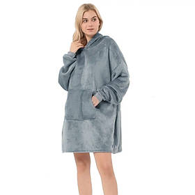 Двосторонній плед із рукавами Huggle Hoodie OneSize Grey (3_04464)