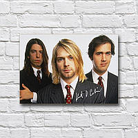 Деревянный постер «Курт Кобейн и группа Nirvana» 210х297 мм