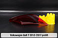 Скло заднього ліхтаря зовнішнє в крилі VW Volkswagen Golf 7 (2012-2017) дорест ліве, фото 4