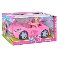 Машина з лялькою рожевий кабріолет для ляльки Барбі розмір машинки 33 см