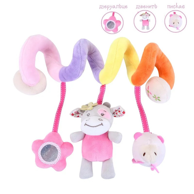 М'яке брязкальце-підвіска на ліжечко або коляску TM Bimbo РОЖЕВЕ арт. 47838, фото 1