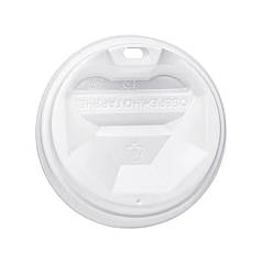 Кришка для паперових одноразових стаканів біла пластикова Ø69мм (175мл) 50шт/уп (1ящ/60уп/3000шт)