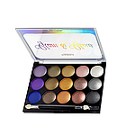 Палітра шимерних тіней для повік на 15 відтінків Parisa Cosmetics Glam & Glow No 02 Бузковий Жовтогарячий, фото 2