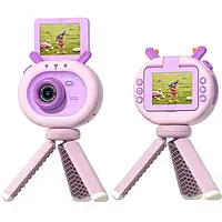 Детский фотоаппарат Infinity Cam 48MP Pink Purple 180-градусный флип-экран