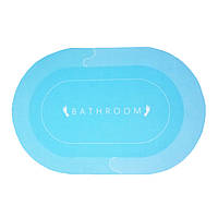 Килимок суперпоглинальний біля ванни 40*60 см овал. Stenson R30939 (світло-блакитний)