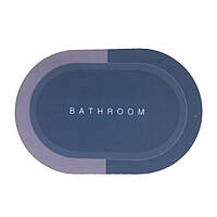 Килимок суперпоглинальний біля ванни 40*60 см овал. Stenson R30939 (темно-блакитний)