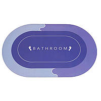 Килимок суперпоглинальний біля ванни 50 х 80 см овал. Stenson R30940 (фіолетово-синій)