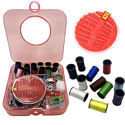 Швейний набір, 85 шт SEWING KIT XL-695, Рожевий / Портативний набір для шиття / Набір для рукоділля